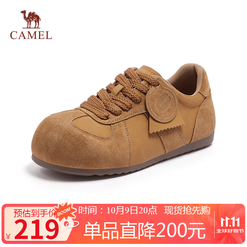 骆驼（CAMEL）勃肯鞋女松弛舒适大头平跟休闲鞋 L25A700113 深蓝  39 