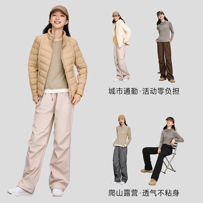 VVC成毅同款休闲裤男女冬季直筒工装保暖裤运动户外加绒裤子 藤雾灰+星空黑【保暖款】5°C-8°C S (40-45kg)