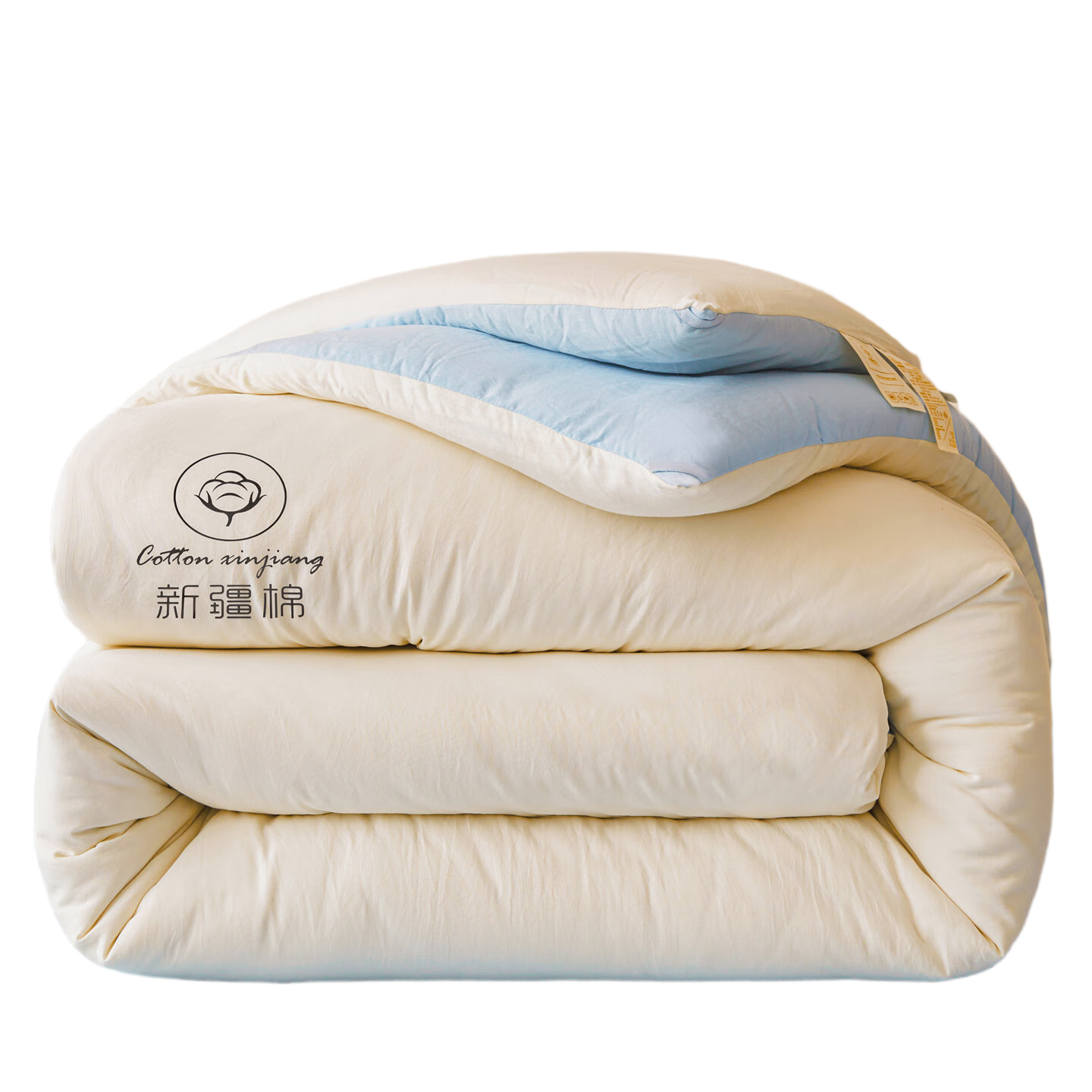 雅鹿A類(lèi)新疆棉花被子冬季加厚純棉花被芯雙人冬被宿舍單人春秋天被褥 白藍【A類(lèi)正宗新疆一級長(cháng)絨棉】 200×230cm10斤加厚冬被