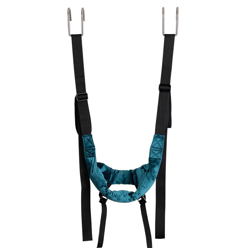 颈椎牵引器牵引带颈椎吊带牵引单杠悬挂家用吊脖子悬吊神器拉伸器 弹力厚款【牵引带+拉环+挂钩】不含杆