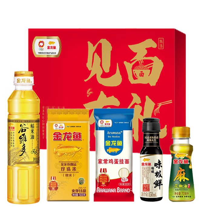 金龙鱼大礼包米面油套装调味料杂粮礼盒节日福利送礼慰问品企业团购礼品 金龙鱼伴手礼E款1000g+620ml