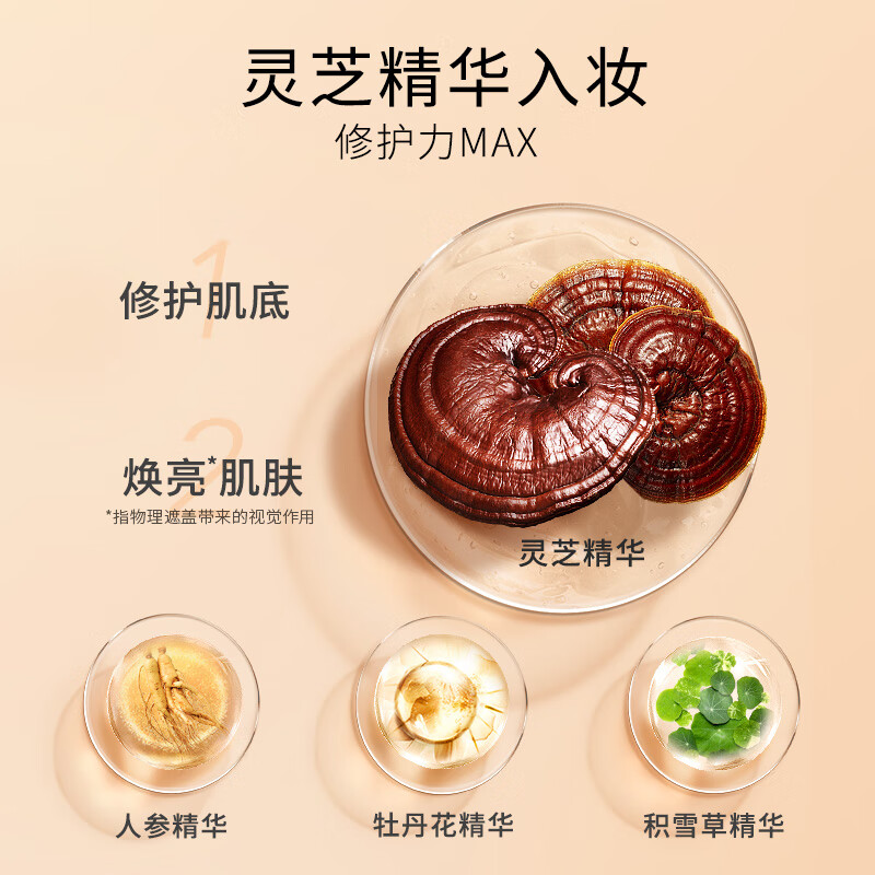 卡姿兰(Carslan)卡姿兰菁华养肤粉底液灵芝精华修护焕亮肌肤水润保湿控油油皮干皮 菁华养肤粉底液-粉桃色(干皮)【倍润版30ml】