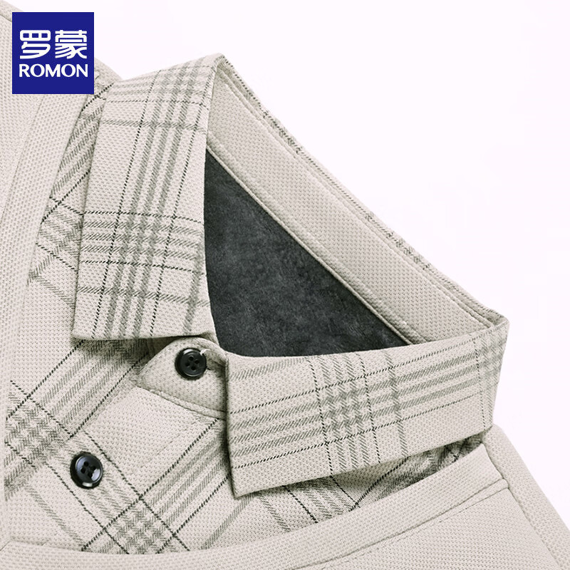 罗蒙（ROMON）加绒加厚假两件毛衣男2025秋冬季休闲保暖男士打底体恤衫男装上衣 绿色 2XL