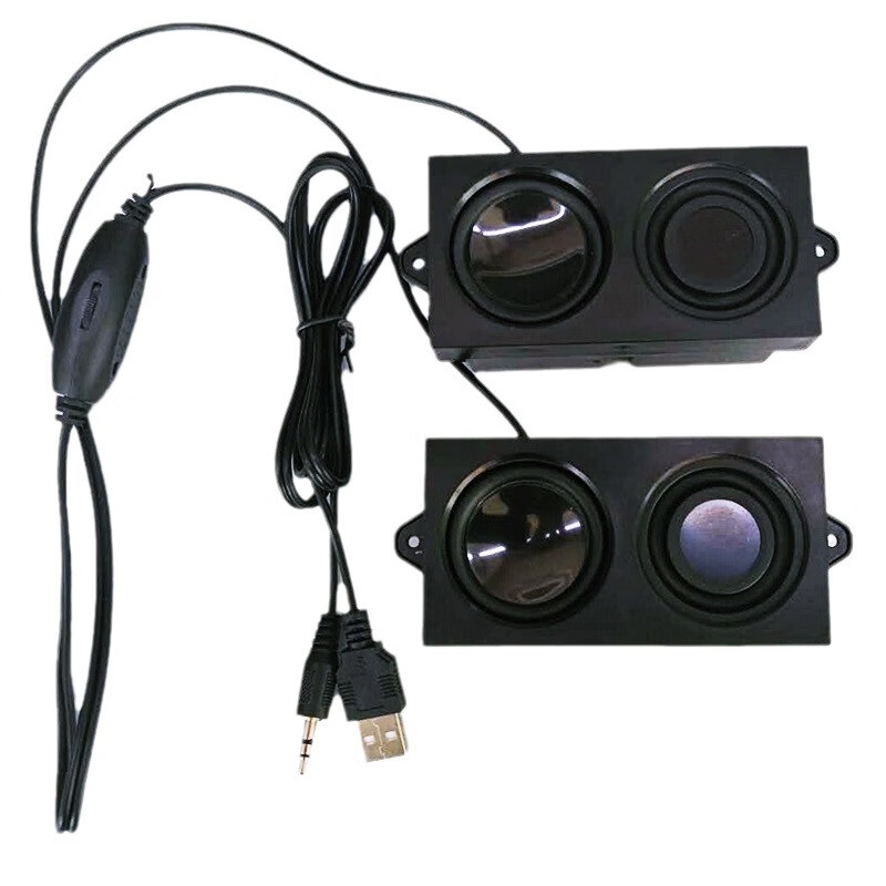 烁宇通(SOYTO)粘贴式电脑音箱挂显示器大音量低音炮USB音响桌面一体线迷小音箱 粘贴式双喇叭双震膜