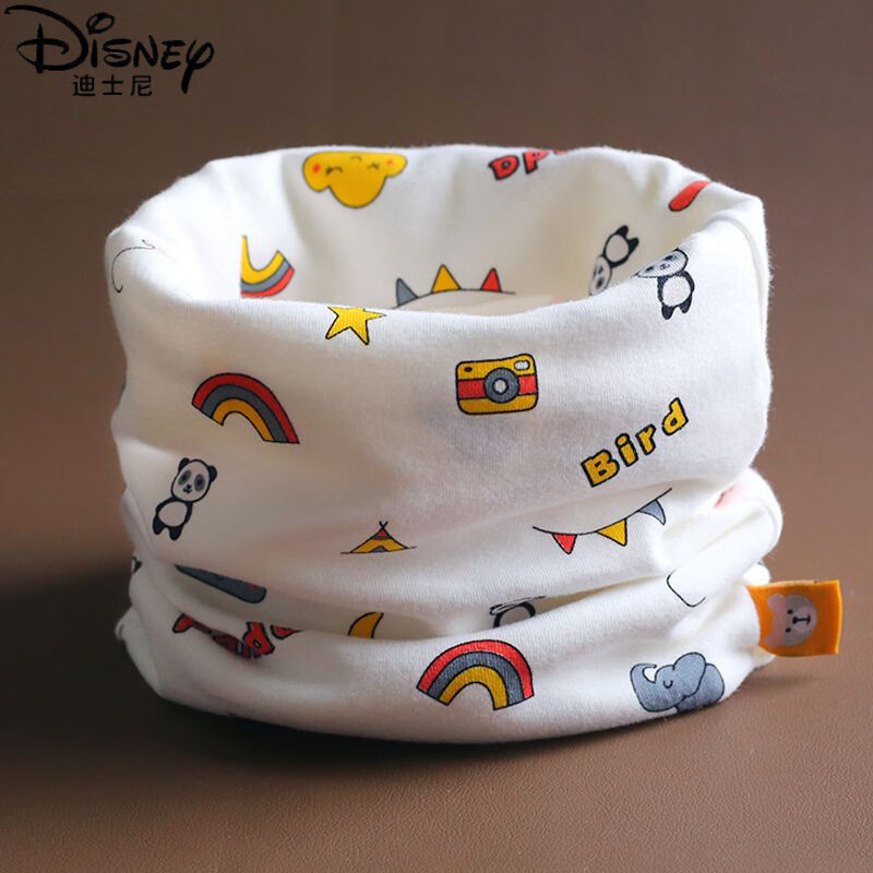 迪士尼（Disney）A类纯棉儿童围脖宝宝秋冬脖套男小孩冬季套头婴儿围巾防风保暖女 卡皮巴拉-姜黄 0-10岁