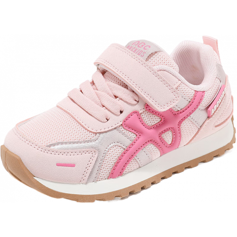 ABC KIDS童鞋兒童軟底跑步鞋2025秋季新款透氣男女童運動(dòng)鞋學(xué)生休閑鞋子 玫粉 32 內長(cháng)約19.6cm