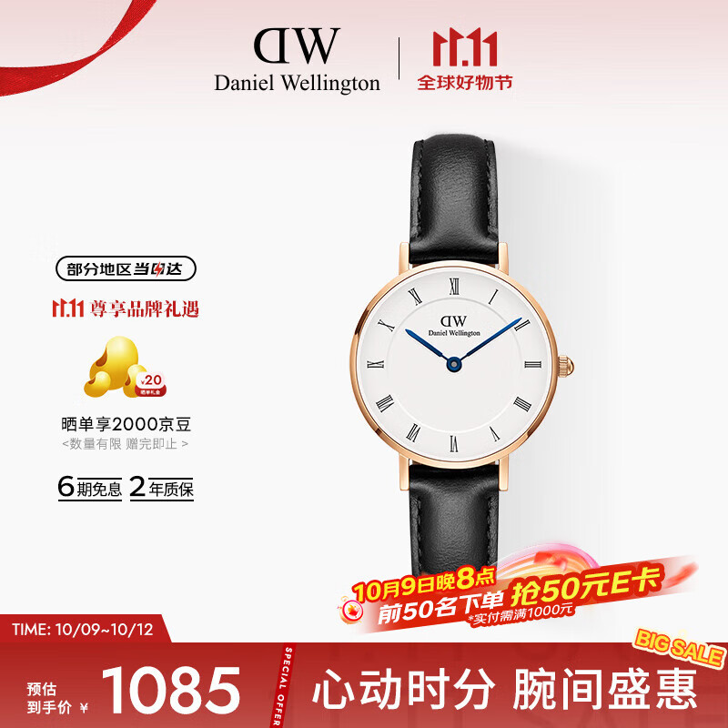 丹尼尔惠灵顿（DanielWellington）DW女表小蓝针系列石英女士手表节日礼物送女友 DW00100683