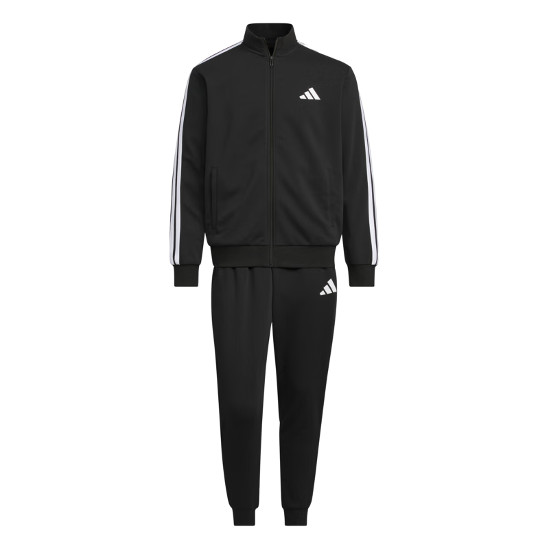 adidas经典休闲三条纹长袖套装男女秋季阿迪达斯官方轻运动   黑色（推荐选大一码）   S