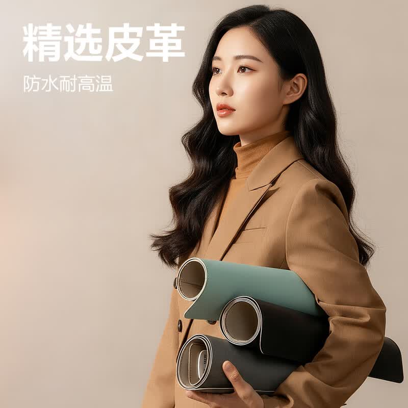 得力（deli）发热暖桌垫加热鼠标垫办公室电脑桌面学生写作业暖手垫防水 【80*32cm】灰色 5档调温-智能断电