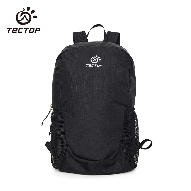 探拓（TECTOP）戶外超輕運(yùn)動(dòng)包皮膚包新款男女可折疊登山包旅行便攜雙肩背包 經(jīng)典黑 20升以下