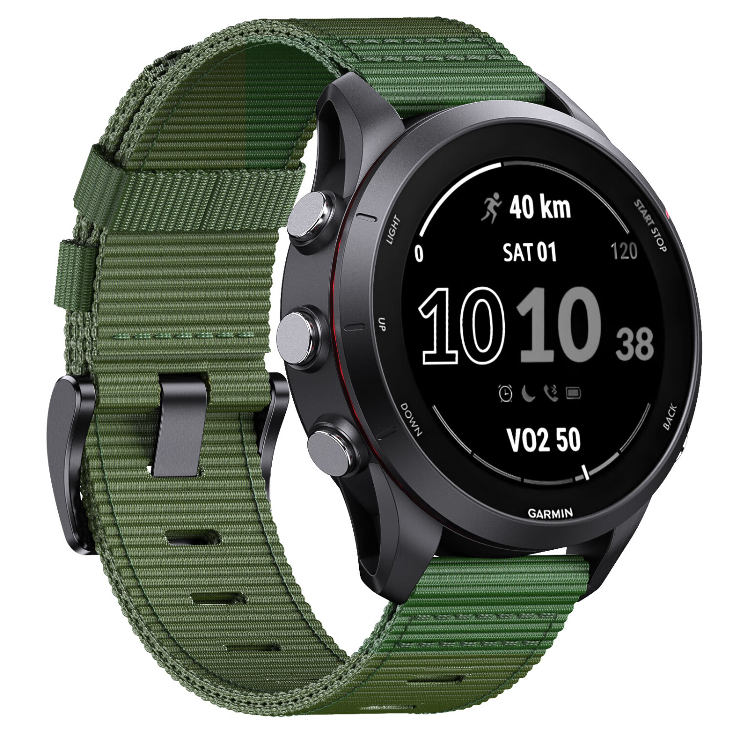 ENDUROBAND适用佳明Garmin手表表带 适配255/265/965/745/venu3/2原装战术尼龙快拆表带 军绿色 22mm通用快拆接口