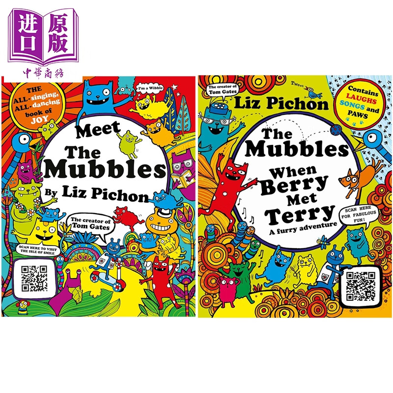 桥梁漫画 微笑岛上的嘻哈一族 2册 Meet the Mubbles 英文原版 儿童绘本故事书 幽默笑话 全彩漫画故事 图画小说