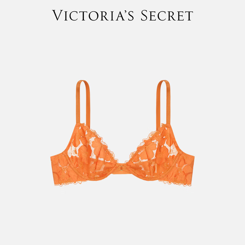 維多利亞的秘密 文胸胸罩女士?jì)纫?-1 2Y2T橘色-超薄款 11251813 70C （32C）