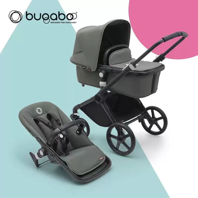 博格步（BUGABOO）BugabooCub嬰兒推車(chē)博格步Fox5多功能雙向坐躺高景觀(guān)折疊推車(chē) Cub叢林綠送收納包