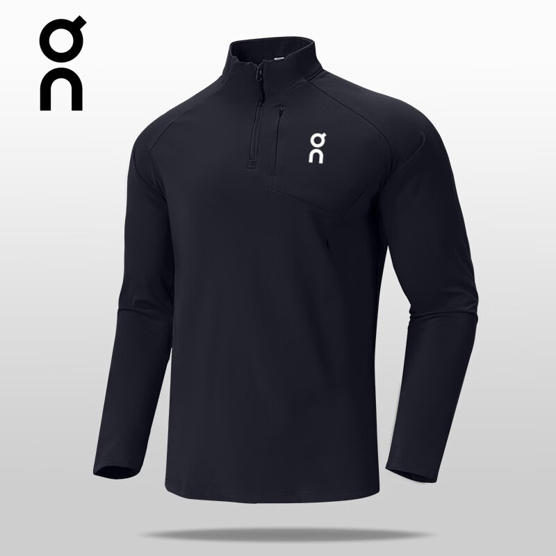 CLOUDSTRATUS【On】昂跑同款运动卫衣男长袖T薄绒拉链立领户外健身跑步打底衫 88120 黑色 2XL  建议体重140-160斤
