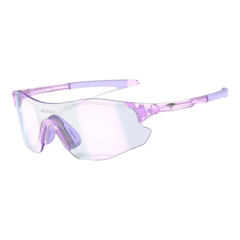 高特變色跑步眼鏡日夜兩用太陽(yáng)鏡騎行護(hù)目鏡登山騎車防風(fēng)運(yùn)動(dòng)墨鏡圣誕 變色款67026-C045砂紫框粉紫膜