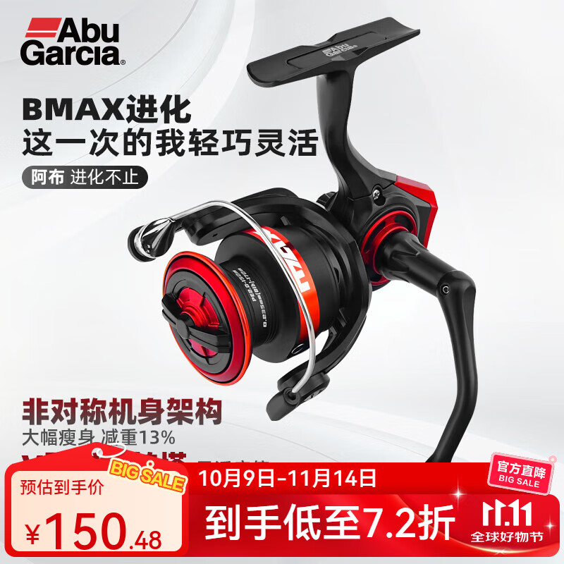 ABU GARCIA阿布2025新BMAX SX 四代纺车轮金属鱼线轮远投大刹车力路亚轮渔轮 2500S