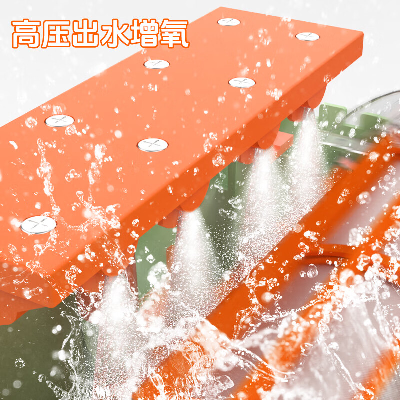 栗多鱼家用鱼缸反冲洗转鼓微滤机周转箱不锈钢网自动水循环清洁过滤箱 绿色侧面出水 过滤滚筒300目（适合3000L流量）