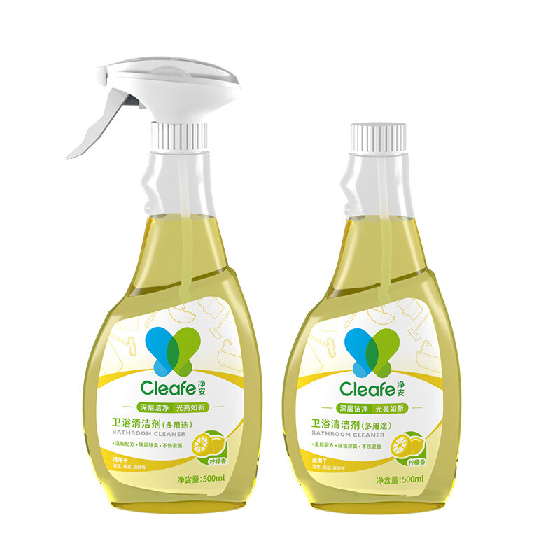 凈安（Cleafe）衛浴水垢清潔劑祛味祛污多用途去除水垢皂垢清洗劑 凈安衛浴清潔劑(多用途)雙瓶裝
