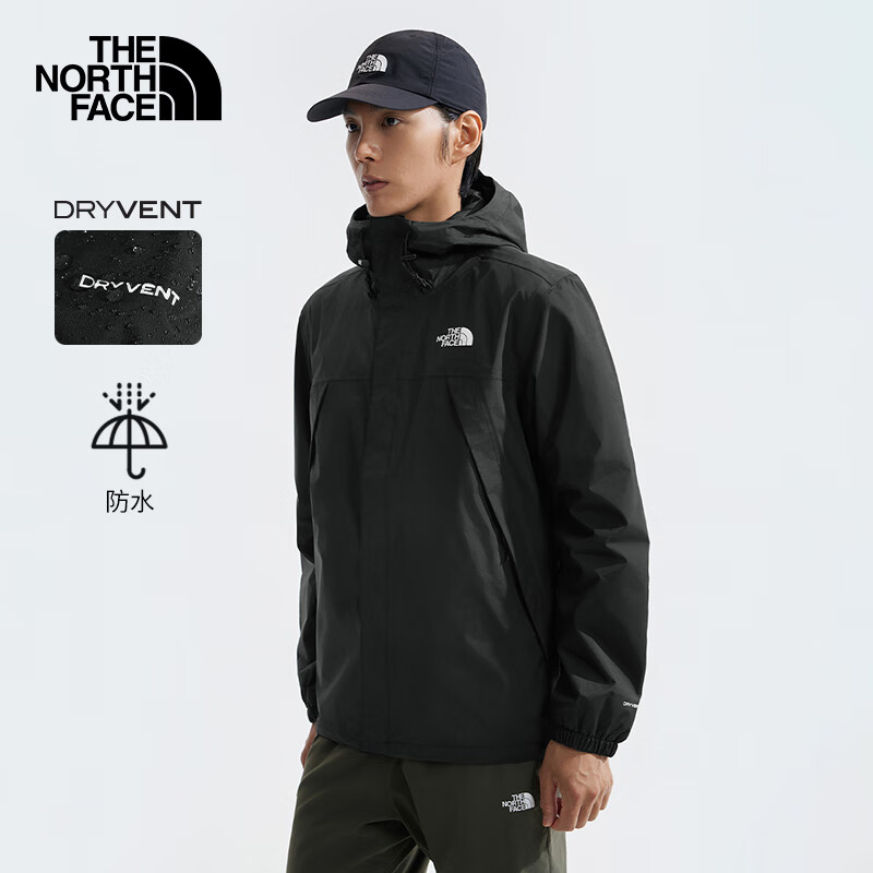 北面（The North Face）【黑武士】冲锋衣男秋冬新款户外防风透气防水单层7QOH 4H0/宇宙黑 M/170