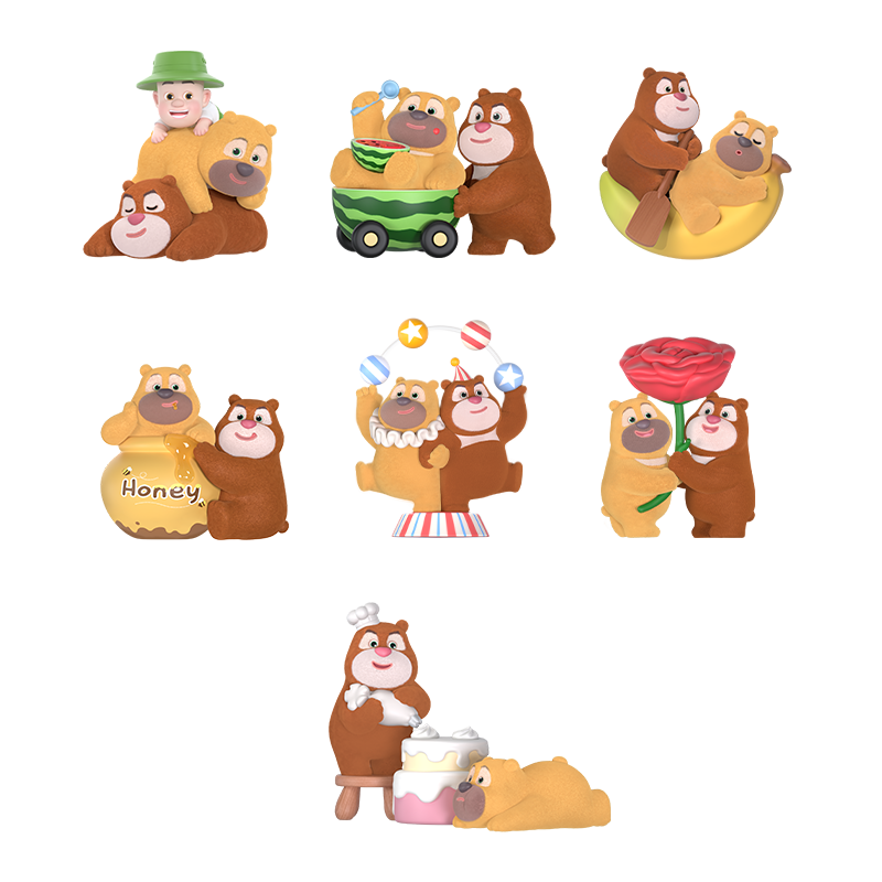 KKV现货熊出没有熊的世界不孤单系列盲盒手办公仔玩具摆件生 随机发1个(如需端盒数量拍6个) 拆封后不支持无理由退货退款