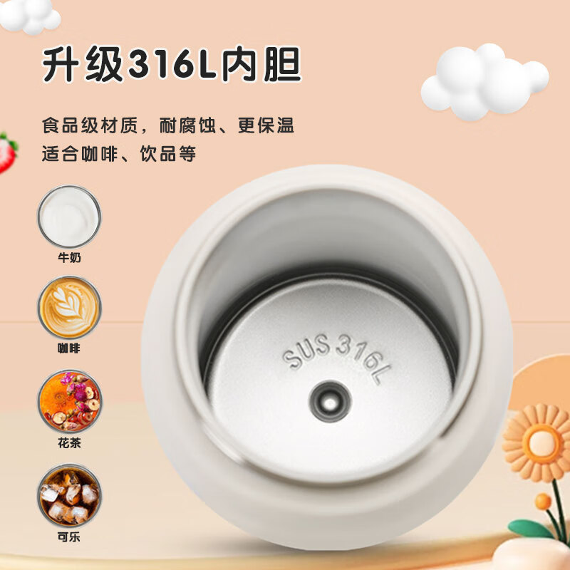 闲适生活儿童保温杯 大容量吸管上学专用316L不锈钢学生水杯生日礼物 竹萌熊猫550ml