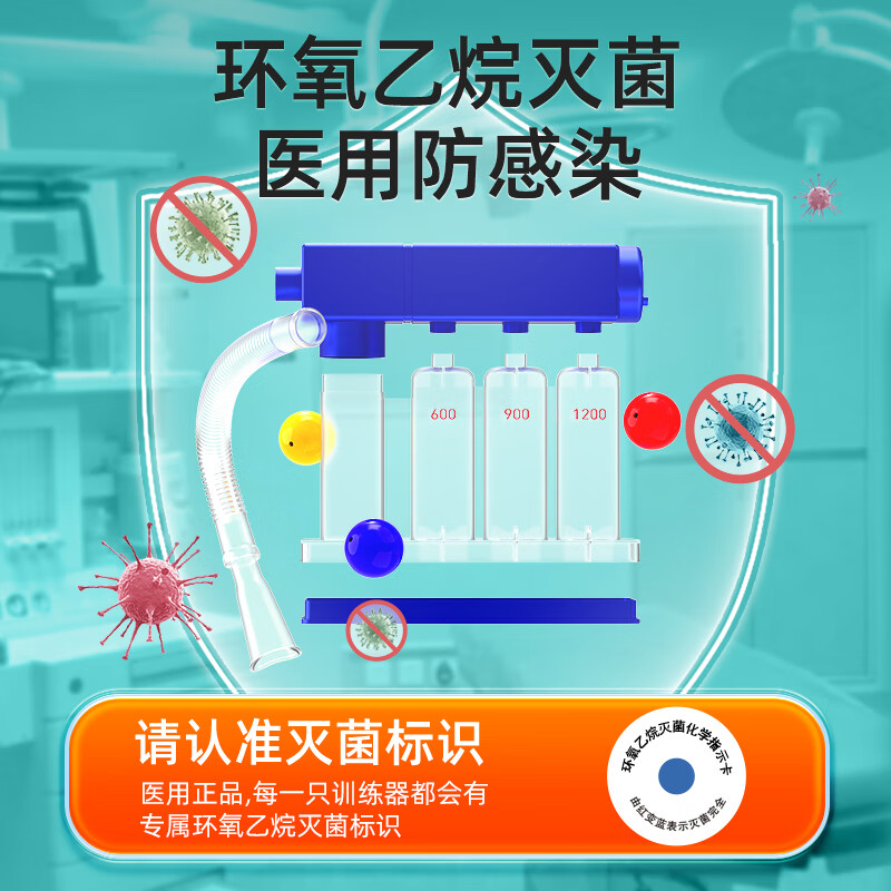 风尚志医用呼吸训练器胸肺部术后锻炼肺活量康复排痰仪老人儿童通用 医用呼吸训练器
