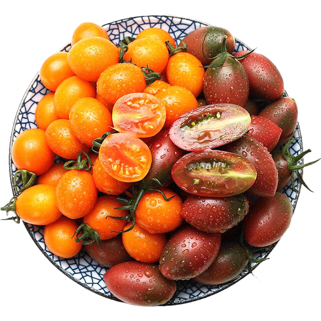 京鲜生 火山黄紫双拼番茄礼盒 净重2.5斤装 单果4g+ 水果源头直发包邮