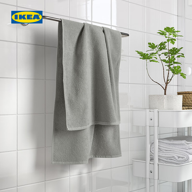 宜家（IKEA）顺手买一件LUDDVIAL 鲁德维亚 浴巾 55x120 灰色 浴巾灰色55x120 厘米