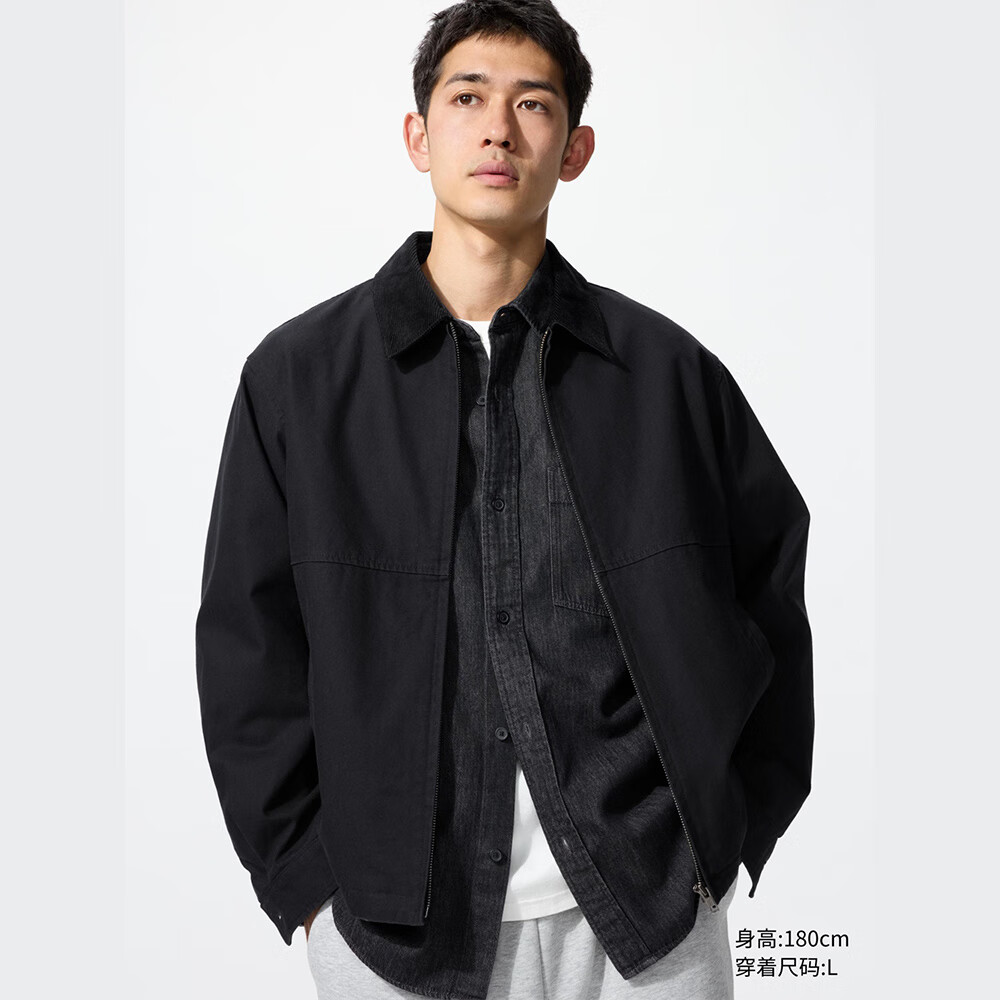 烨铭诗男装女装休闲拉炼 炼 短茄克外套巴恩风翻领夹克25新款478230 09 黑色 XS 160/76A/