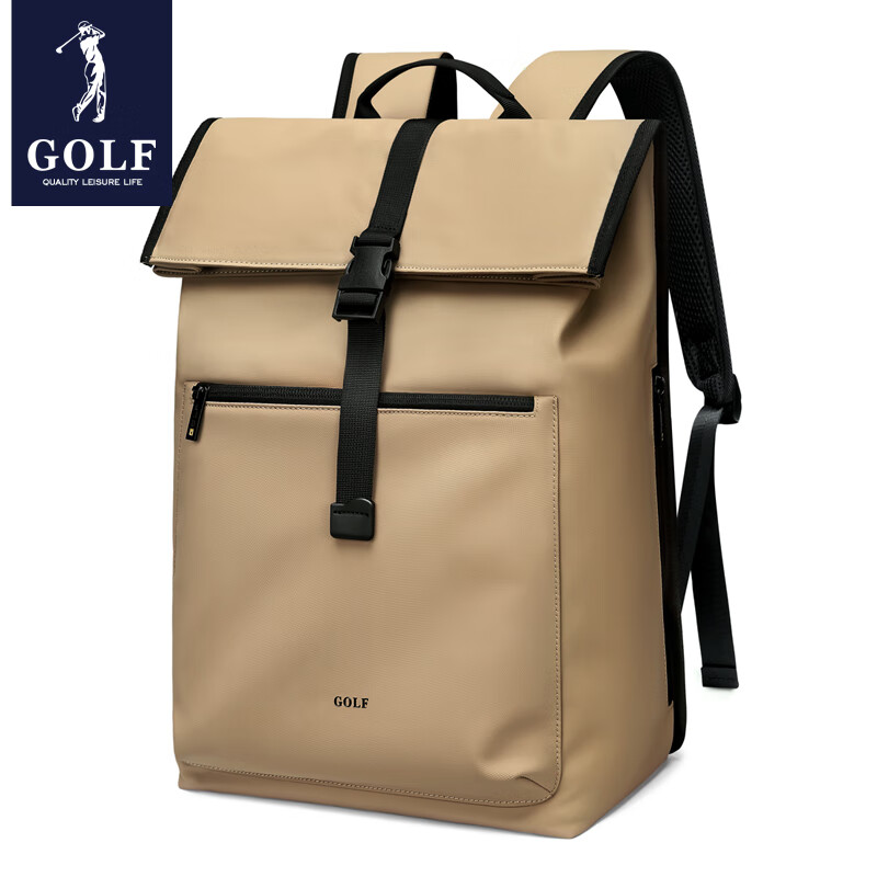 高尔夫（GOLF）双肩包男士运动背包女休闲旅行学生书包防泼水通勤出游背包【Q】 款式13-鹿角棕