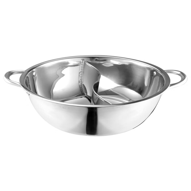 日禾盛唐火锅家用电磁炉锅火锅锅盆不锈钢涮锅大容量大号加厚众耐用 加厚清汤锅【送汤勺+漏勺】- 34cm