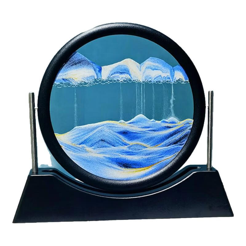 鸿礼钰流沙画小夜灯 USB氛围灯卧室床头桌面办公室沙漏摆件儿童节礼物 12寸圆翻转黄色 不带灯