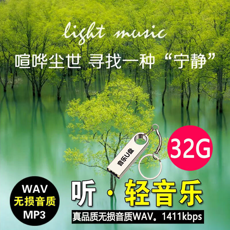 程驼（CHENGTUO）程驼纯音乐WAV无损音质优盘车载班得瑞钢琴曲久石让古筝轻音乐u盘 32GB 无损音质wav