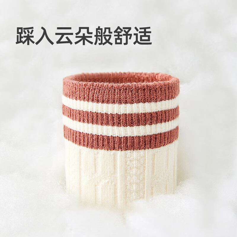 六指鼠双针花边袜儿童袜子秋冬季女童男童宝宝精梳棉女孩公主袜蕾丝松口 990云朵女 5双 均码 建议1-3周岁（鞋码24-27码袜标3-5岁）