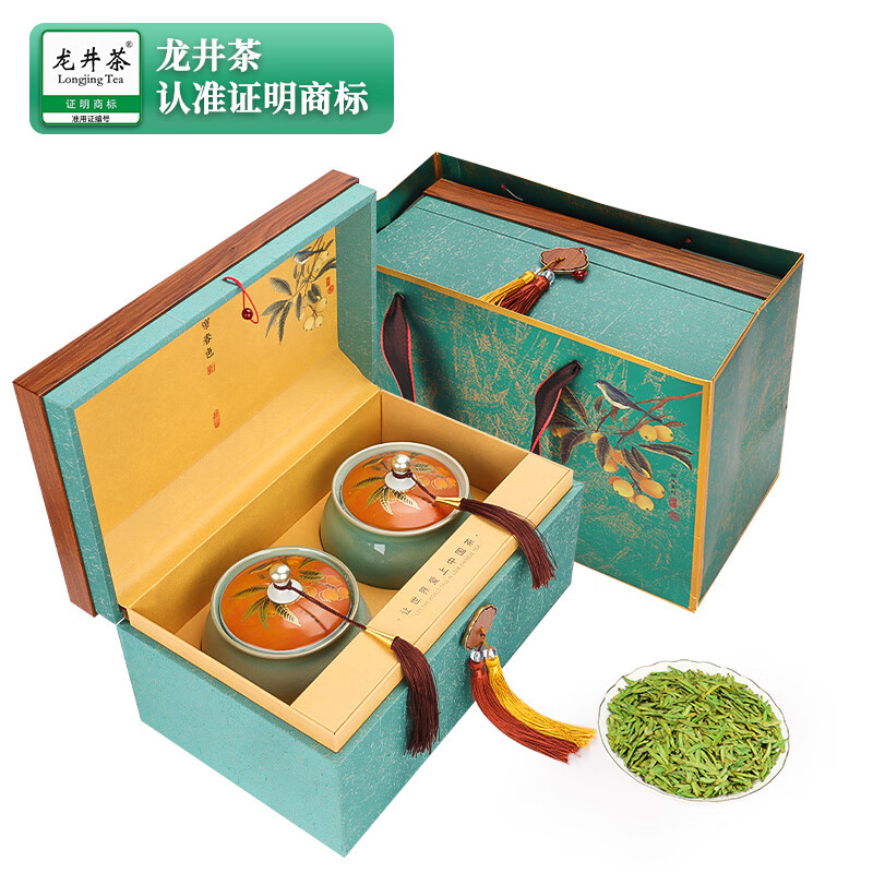 第一江南绿茶龙井特级250g2025新茶明前头采茶叶礼盒一帘春色高端送礼品