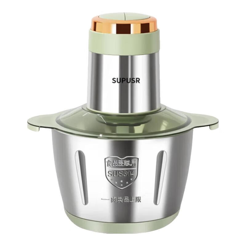 SUPUSR绞肉机家用5L碎肉机电动多功能绞馅机家商两用不锈钢绞肉机料理机绞菜机婴儿辅食机 3L全钢机身【一套精钢刀】
