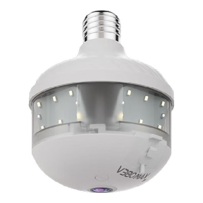 DIDSETH灯头式无线WiFi监控摄像头5G双频家用监控器360度连手机远程高清夜视双镜头 全景超清鱼眼监控【4G永久免流量】 30天循环监控录像卡