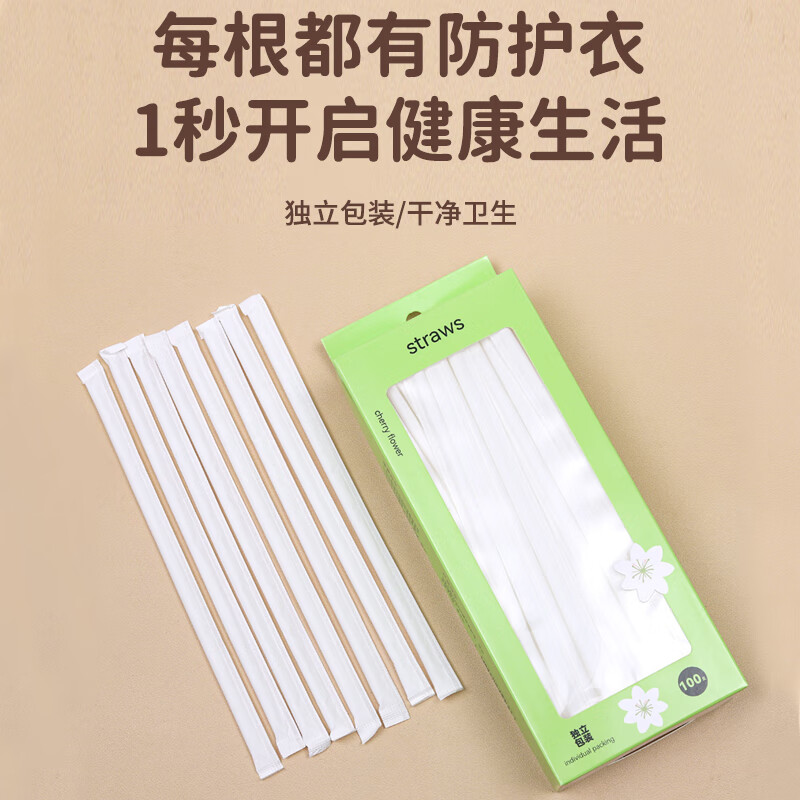 双童一次性透明吸管独立包装食品级PP材质防尘更卫生奶茶咖啡饮料吸管 2盒200支独立包装【食品接触用/母婴级】