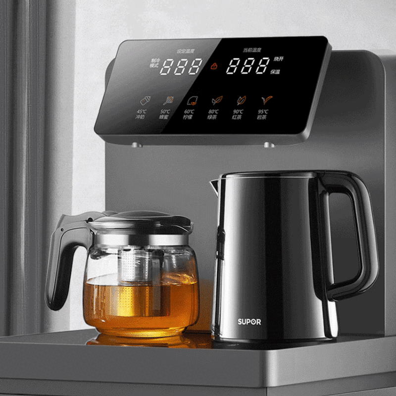 苏泊尔（SUPOR）ZMD安心系列智能遥控六段智能控温双壶双出水大容量储物柜茶吧机 SW-CBJ53C 即热制冷型