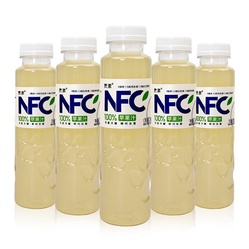 赞漾100%鲜榨苹果汁 NFC苹果汁饮料 果汁饮料 0添加剂 350ml*6瓶