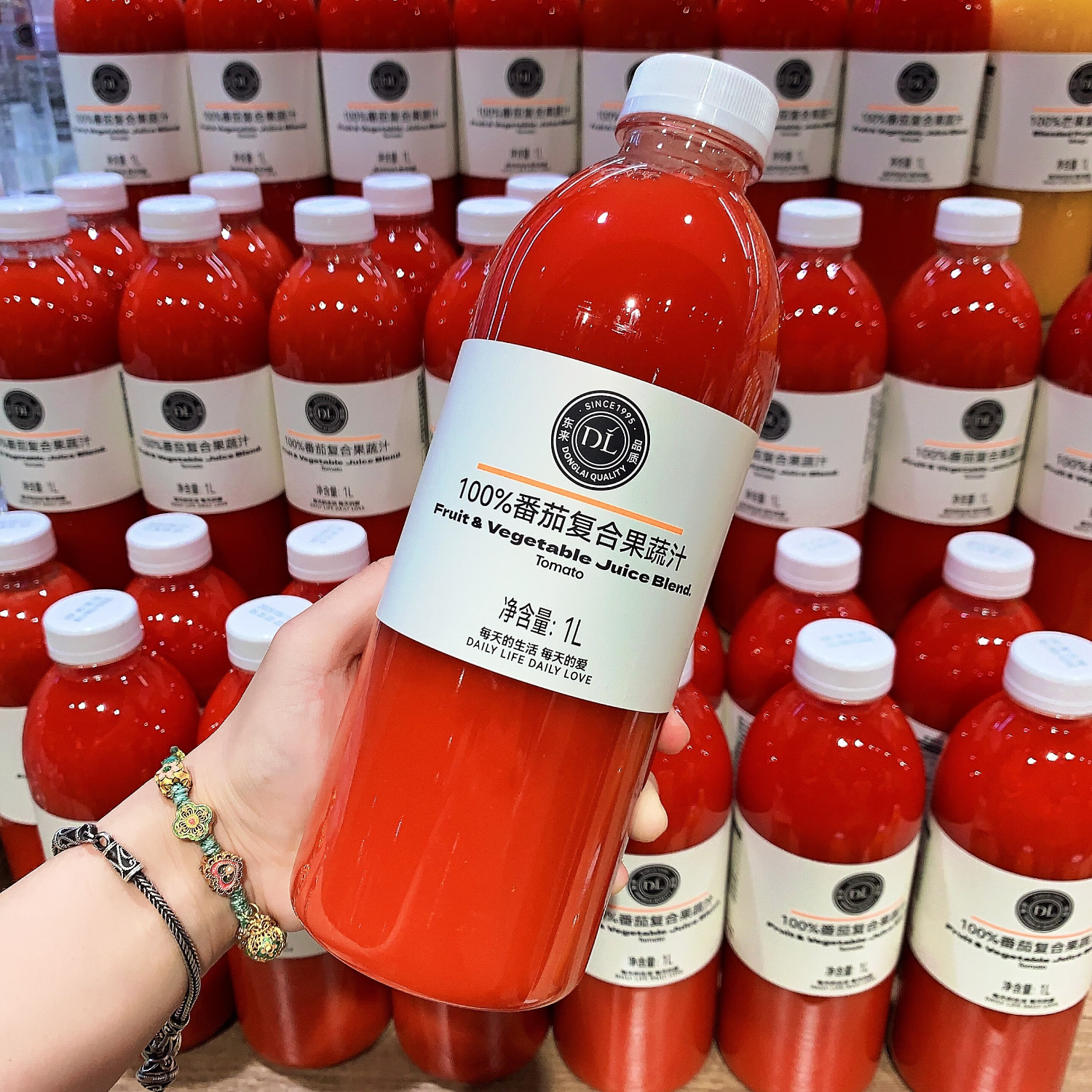 胖东来果汁100%复合葡萄汁橙汁芒果汁番茄果蔬汁饮料整箱正品代购许昌发 1L*2瓶【葡萄复合果汁】