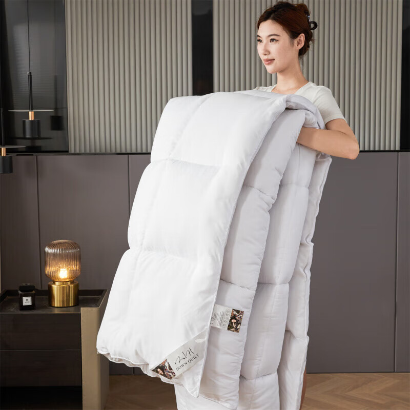 恒源祥羽丝绒被白鹅丝绒春秋被子加厚保暖冬被抗菌蓬松结婚被芯床上用品 白色 150*200cm3斤