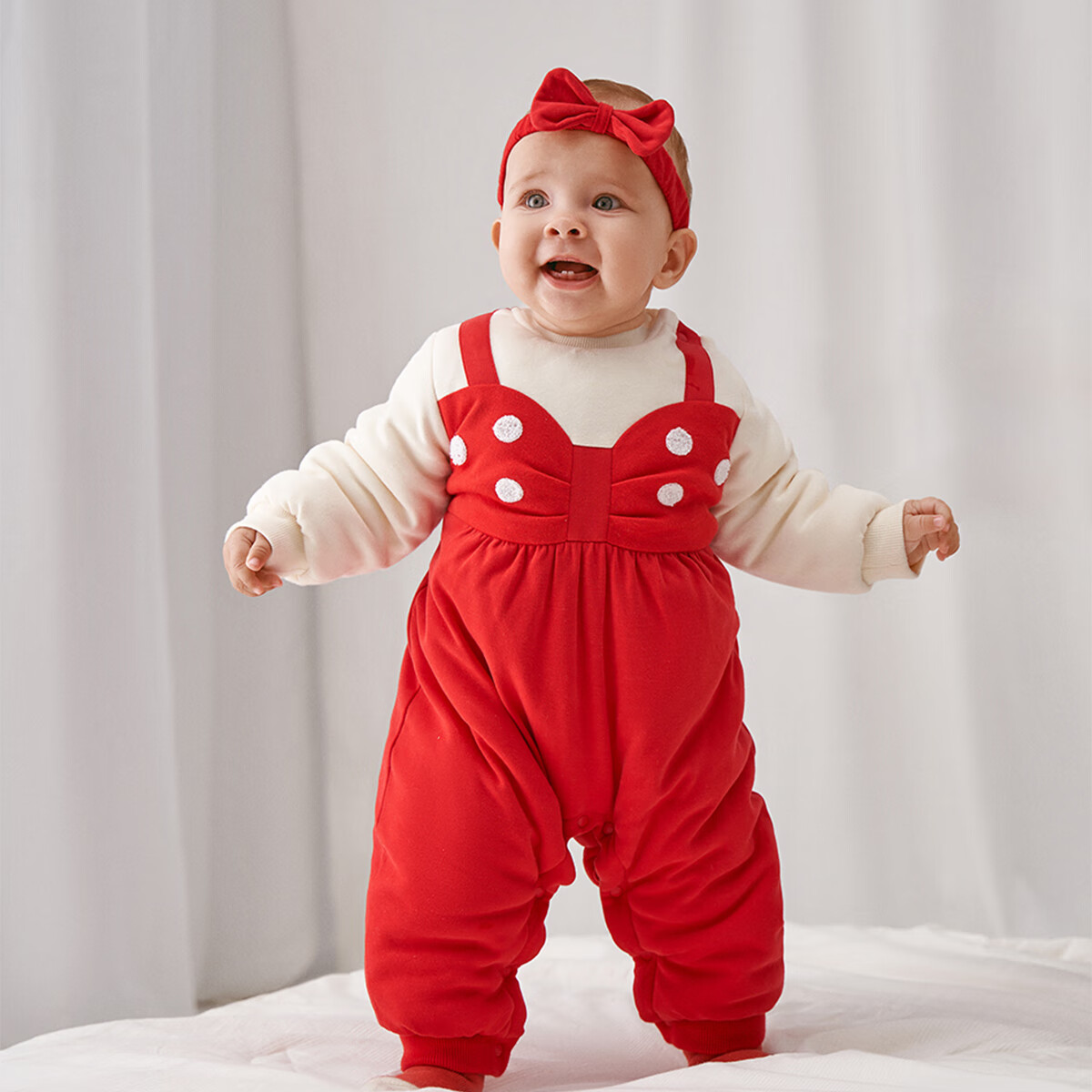 aqpa婴儿秋冬棉服连体衣哈衣夹棉保暖【连体棉服集合】 红樱兔园 90cm