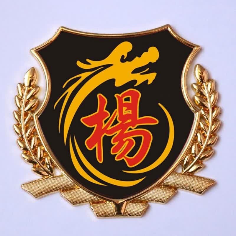 丽田杨氏杨姓车标汽车百家姓文字金属尾标贴车身侧标油箱贴杨字车 金