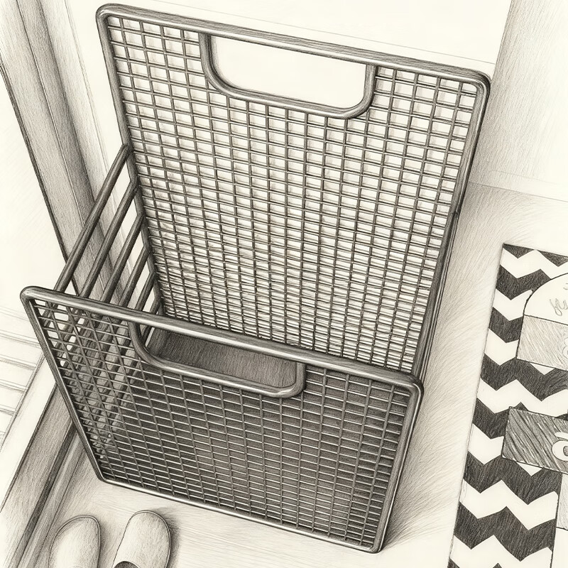 尔思家脏衣篓家用高颜值浴室收纳筐家用大容量学生宿舍出租房必备神器 优雅白