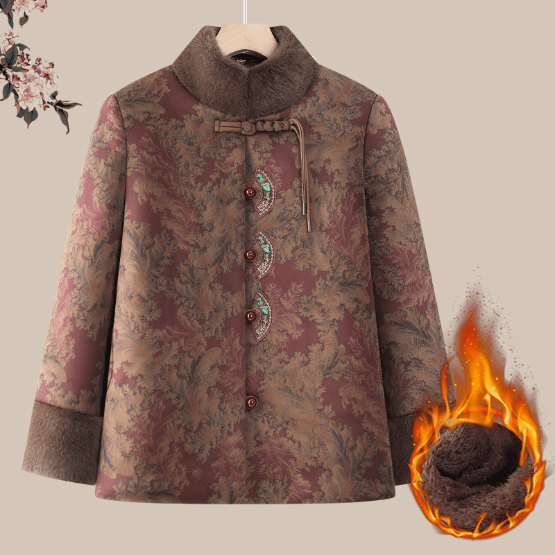 【送妈妈的礼物】奶奶棉袄加绒加厚中老年人冬装棉衣棉服外套冬季 【加绒加厚款】红色 2XL 【推荐100-115斤】建议拍大一码