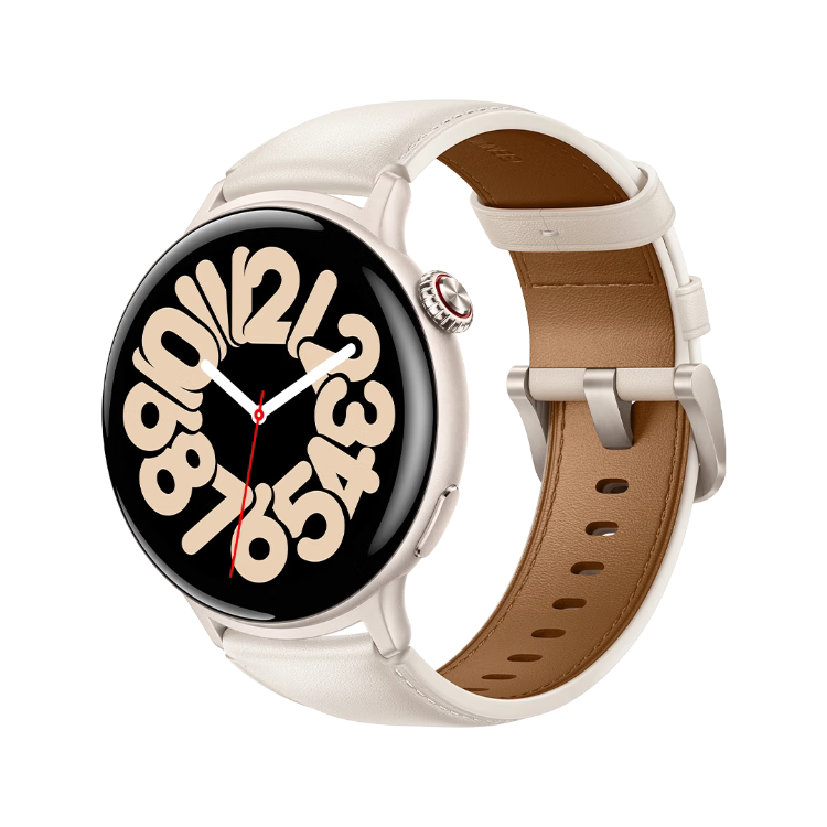 vivoWATCH 5 心脏健康 血压健康研究 全新蓝河操作系统 iOS跨系统兼容智能手表 皓月 真皮表带-铝合金【蓝牙版】
