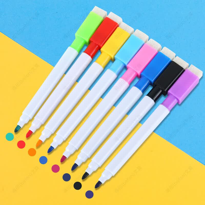得印(befon) 8色彩色白板笔 儿童绘画涂鸦记号笔 便捷易擦水性笔 办公教学会议笔 学生文具 8支装0523