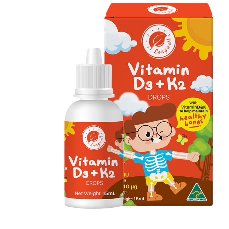 Longwell Ӥ�׶�ͯά����D3K2�μ� VD3�������� 0.5-18���ͯ�����겹�� 15ml 34.9Ԫ